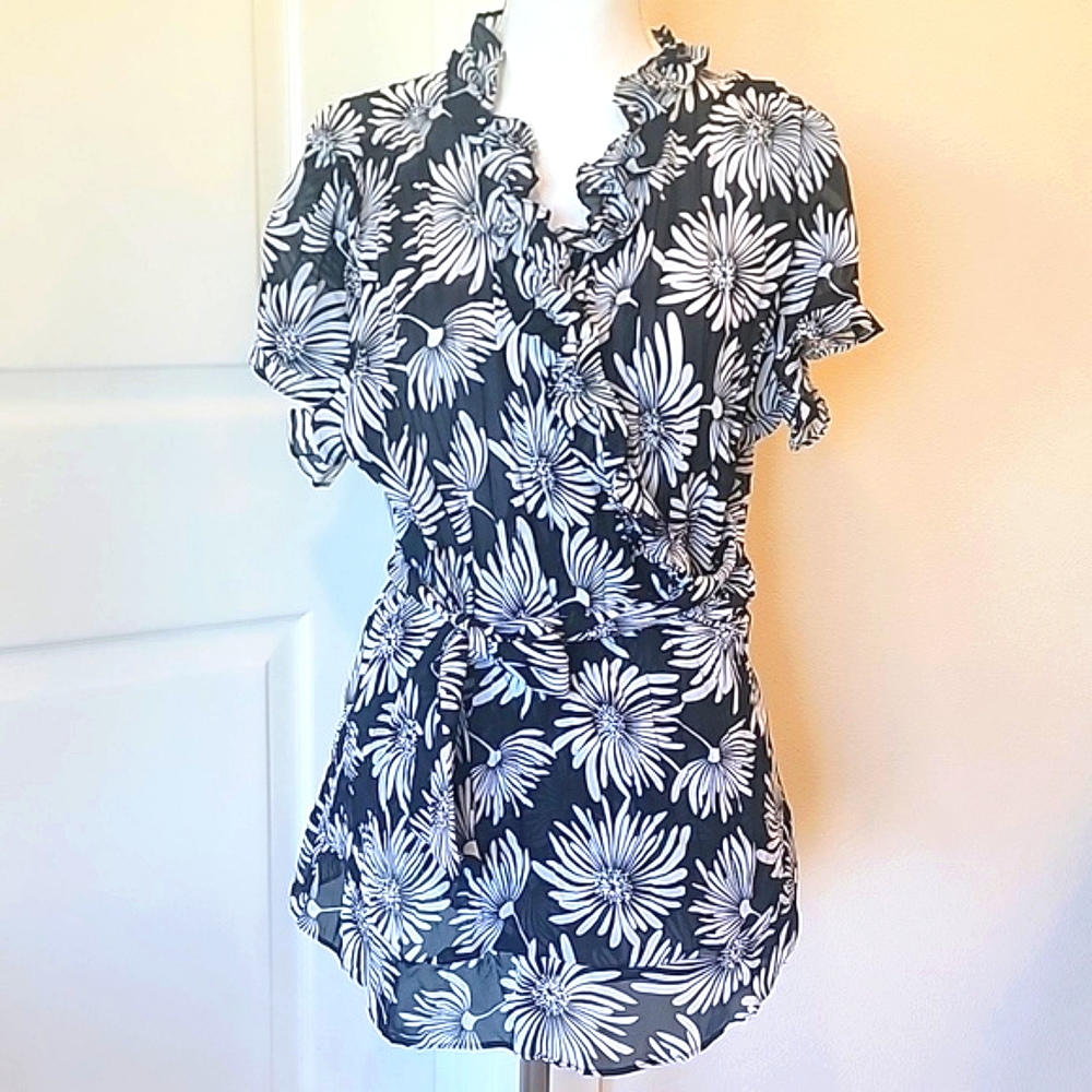 🍃 East 5th womens blouse wrap shirt top Sz 1X